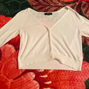 White crop cardigan